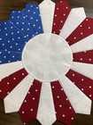 Handmade Quilted 10    Patriotic Red White Blue Rustic Farmhouse Table Topper  New