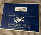 Ball Quilted Crystal Jelly Mason Jars 4oz W fruit Lids   Box Of  12  Sealed         
