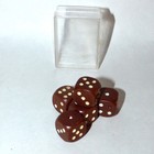 Vintage Bakelite Chocolate Brown Dice Set Of 5 - 1 6cm Classic Click Sound