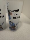 Lot Of 4 Vintage down The Hatch  Sailor Federal Frosted Drinking Glass Tumbler