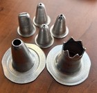 Vintage 9  Red Hrm Plastic   15 Metal Christmas Cookie Cutters   Making Set 