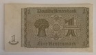 1937 German Rentenmark 1 Eine Mark Note Deutsche Berlin Pre Ww2 1937 Beige Wwii