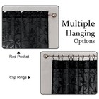  Anji Bird Black Sheer Curtains 45 Inches Long 2 Panels Set For Small Window  