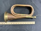 Vintage Copper   Brass Cavalry Bugle Double Loop Brass Mouthpiece Chain Military