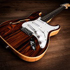 Semi-hollow Electric Guitar St Style 6 String Exotic Wood Top F-hole Thinline