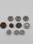 Vintage Lot Of Gold   Silver Tone Buttons Shanks Various Ornate Decrotive Design