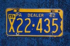 1962 1963 Pennsylvania Dealer License Plate