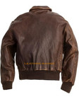 Men   s Aviator A-2 Flight Bomber Jacket Distressed Brown Real Cowhide Leather