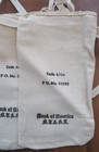 Three Vintage Bank Of America Canvas Cash Money Bag 8 25 x4 75  Sack Open Top
