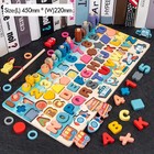 Kids Montessori Math Toys For Toddlers Educational Wooden Puzzle Fishing Toys