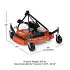 Titan Attachments 3 Point Pto Finish Mower  48  Cutting Width  Cat 1 Hookup