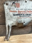 Antique Kopriva Coal Co  Beaver Falls  Pa Advertising Sign Bag Holder Match Safe