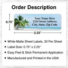 60 Return Address Labels Personalized Printed 3 4 X 2 1 4 Beach Scene