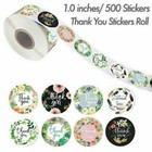 1  Round Thank You Stickers Bussiness Kraft Stickers Label Self-adhesive Sticker