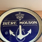 Vintage Biere Molson Porcelain Anchor Art Beer Tray 13    French Canadian Sign