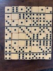 Vintage Set Of Thick Butterscotch Bakelite Catalin Double Six Dominoes In Box