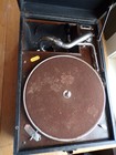 Antique His Masters Voice Wind Up Portable Working Order Gramophone -  12159