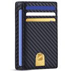 Slim Minimalist Rfid Wallet Men Front Pocket Leather Credit Card Holder Thin