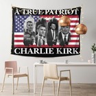 A True Patriot Charlie Kirk Tapestry  American Flag Wall Banner Decor  90 60in