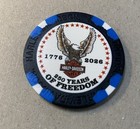 Daytona  Florida Harley Davidson Poker Chip 250 Years Of Freedom   Black 