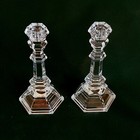 Tiffany   Co Plymouth Candle Holders  Lead Crystal 8   Made In Germany  2pc