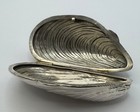 Vintage Italian 800 Silver Mussel Shell Hinged Pill Trinket Box  Florence
