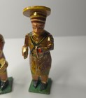 Set Of 2 Antique Hand Carved Wooden Soldier Man Musician Figures Decorative Read