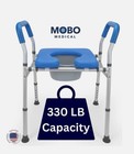 Mobo Medical Raised Toilet Seat With Safety Frame 330 Lb Capacity  Heavy Duty
