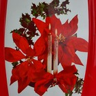 Poinsettia Christmas Serving Tray Vintage Retro Mid Century Metal 14 5  X 11 