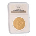 1876-cc  20 Liberty Head Double Eagle Gold Coin Ngc Au 55 Us Coin