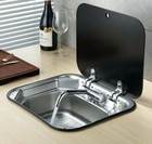 Stainless Steel Rv Sink Hand Wash Basin For Camper Caravan Trailer W lid  faucet