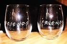 Set Of 2  friends  Stemless Wine Glasses tumblers-friends Tv Series