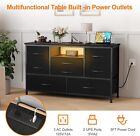 Modern Dresser Tv Stand For Bedroom Led Chest Of Drawer Storage W power Outlet