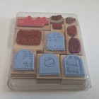 Stampin  Up  Wood Mounted Rubber Stamp Lot - Words   Phrases  Hugs