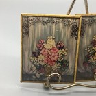 Pair Vintage Ornate Framed Convex Floral Silhouette Wall Art Hanging 4  X 5  Gc
