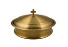 Communion Tray Including Center Bread Plate With A Cover - S  S   brass Matte 