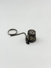 Vintage Filigree Silver Thimble With Chain Attached Ring