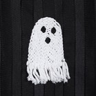 Halloween Shower Curtain 72x72 Cotton Black Ghost Embroidery