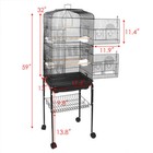 59  h Large Parakeet Finch Rolling Bird Cage With Wooden Perch Feeding Cup