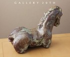 Vintage  Brutalist Polychromed Horse Sculpture  Tang Style Orig  Art Mid Century