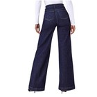 Spanx High Rise Wide Leg Pull-on Jeans Size Large In Dark Raw Indigo