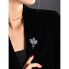 Purple Lavender Crystal Rhinestone Brooch Lapel Pin Women Jewelry Gift    