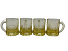 4 Vintage Beer Mug Shot Glasses In Yellow By Federal Glass Mid Century Barware