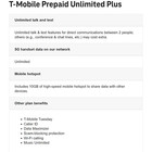 T-mobile Preloaded Sim Card - Unlimited Plus Plan