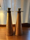 Vintage Mcm Mid Century Danish Modern Copper Brutalist Candlestick Holder 10   