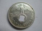 German Ww2 5 Mark Silver Coins Hindenburh W Swastica