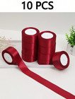 10 Rolls Satin Ribbon     Diy Rose Flowers  Cake  Wedding   Gift Wrapping - New