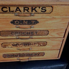 Clark s Antique Wooden Mercantile Display Case For Crochet Cotton