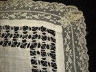 Antique Victorian Lace Hankies lot Of 2 hand Made linen fine detailed