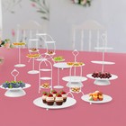Round Cake Stands Dessert Displays Fruit Snack Holder Metal Cupcake Plate 12 Pcs